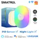 Tuya WiFi Smart LED Night Light PIR Motion Sensor EU Us Uk Plug In Wall Lamp Warm White RGB