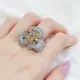 Bague jaune scintillante en argent regardé 925 pour femme bijoux fantaisie 4 griffes cadeau de