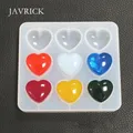 Moule époxy bricolage manuel cristal 9 trous forme de coeur moule Silicone haute miroir pendentif