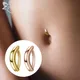 ZS – Piercing de nombril pour femmes anneau de ventre minimaliste couleur or 14K argent 925 1