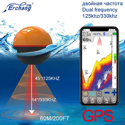 Erchang-Détecteur de poisson F68 GPS macar pour la pêche écho-sondeur portable sans fil Android