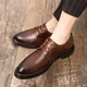 Chaussures habillées en cuir pour hommes brogue oxfords chaussures de luxe à bout pointu avec