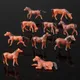 Train de chevaux 1:87 10 pièces figurines d'animaux peintes calibre 1/87 cheval de 25mm pour
