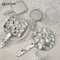 Mini miroir carré de forme liquide rétro cosmétique à main miroir de maquillage portable miroir