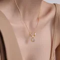 Collier en acier titane pour femme coquille carrée bijoux féminins créateur de luxe cadeau pour