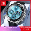 OLEVS-Montre-bracelet étanche pour homme phase de lune Shoous date chronographe luxe montre à