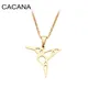 CACANA – collier en acier inoxydable pour femmes et hommes pendentif couleur argent bijoux de