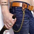 ALB59-Ceinture de motard en cuir de vachette véritable faite à la main durable populaire laiton