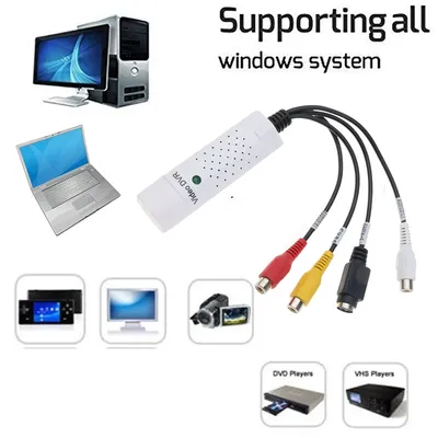 Adaptateur de carte portable USB 2.0 pour capture audio TV DVD VHS convertisseur s-vidéo pour