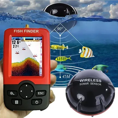 Détecteur de poisson en profondeur portable intelligent avec capteur macar sans fil écho sondeur