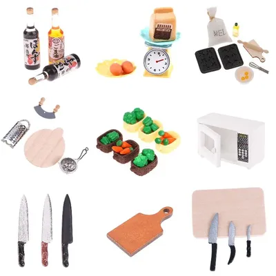 Jouets alimentaires miniatures maison de courses outil de cuisine four poêle à frire planche à