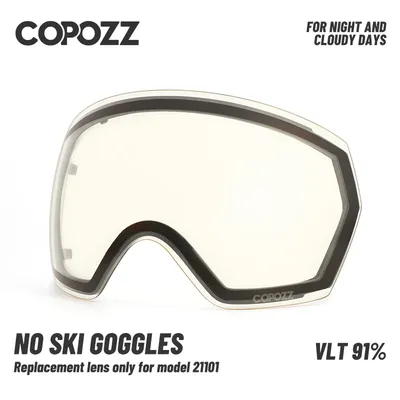 COPOZZ – lentille de rechange pour lunettes de Ski pour modèle 21101 Anti-buée UV400 sphérique