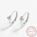 Boucles d'Oreilles Classiques en Forme de Cœur pour Femme Bijoux Originaux en Argent Sterling