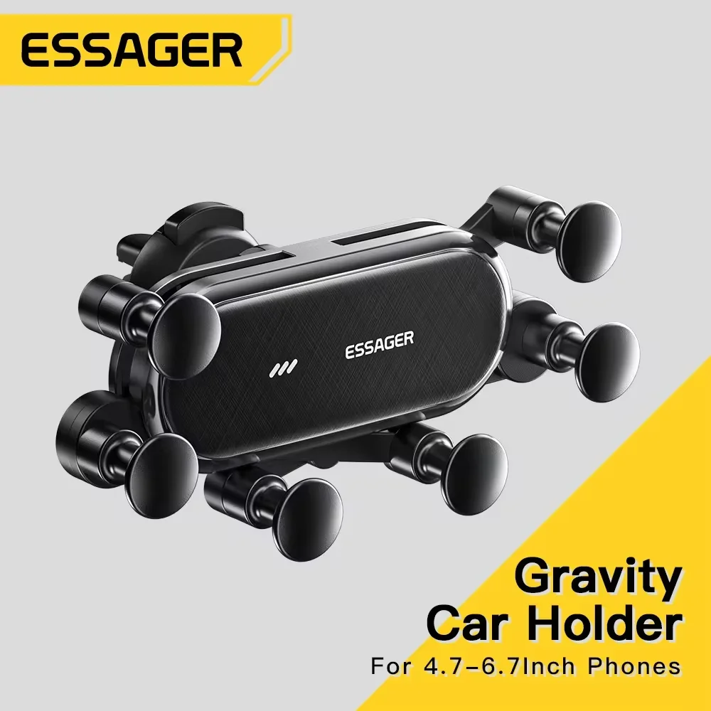 Essager – Support de téléphone de voiture par gravité, Clip de ventilation, Support GPS pour SmartPhone, pour iPhone 13 12 Pro Max Xiaomi Huawei Samsung