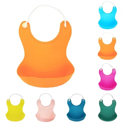 Bavoirs réglables en silicone pour bébé bavoir imperméable blouse d'alimentation tabliers à