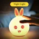 Veilleuse lapin en silicone souple pour enfants lampe de chevet capteur tactile décor de dessin