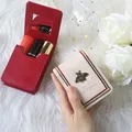 Portefeuilles de rouge à lèvres pour femmes sac de maquillage portable avec miroir étui à lèvres