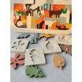 Puzzle en bois pour enfants animaux éducatifs arche de Noah jouets à feuilles solides pour