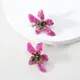 Boucles d'oreilles en résine acrylique pour femmes gros clous patients de fleurs design de luxe
