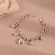 100% Solide 925 Sterling Silver Coeur Boule Polaire Bracelet pour Femmes Hommes Vintage Fait Main