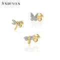 ANDYWEN – boucles d'oreilles papillon en argent Sterling 925 bijoux de luxe fins clou papillon