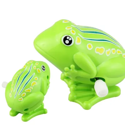 Jouet d'horlogerie de grenouille sautante de couleur verte pour enfants jouet classique en