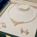 TIRIM – ensemble de bijoux en zircone cubique pour femmes ensemble de collier de perles costume de