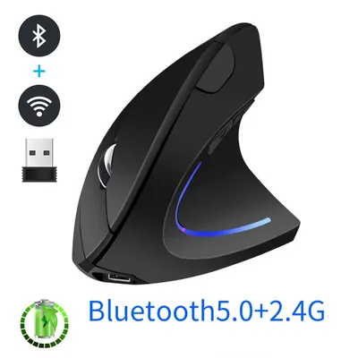 Souris Verticale Bluetooth 2.4G Rechargeable Sans Fil Ergonomique Magasins d'Optique pour