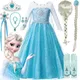 Disney-Robe de princesse congelée pour filles Elsa Anna Cosplay costume d'Halloween vêtements de