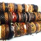 MIXMAX-Bracelets en cuir rétro faits à la main pour hommes et femmes bracelet unisexe manchette de