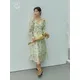 DUSHU-Robe en dentelle française à col carré pour femme jupe florale taille haute ligne A