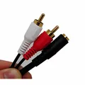Adaptateur de câble Audio en Y Mini Jack femelle stéréo 3.5mm 1/8 à 2 fiches RCA mâles