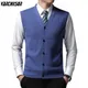 Cardigan en laine à col en V pour hommes boutons en émail tricoté optique en duvet cardigan
