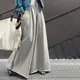 Oshoplive-Pantalon large en coton pour femme pantalon de travail long monochrome mode