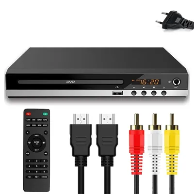 Lecteur DVD VCD CD lecteur multimédia compatible HDMI sortie AV avec télécommande et câble AV
