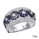 Bague en cristal biscuits bleu pour femme bague de fiançailles bijoux pour femme document en