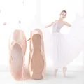 Chaussures à pointe de ballet professionnelles avec semelle en cuir véritable pour femmes