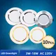 OK-B 10Pcs 220V 230V Ultra Mince Encastré LED Downlight Spot Éclairage Surface Or Argent Blanc