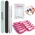 Kit d'outils de dissolvant de vernis à ongles en Gel dégraissant pour ongles avec bloc de tampon à