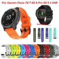 Bracelet de montre sport en Silicone 26 22mm pour montre connectée Garmin Fenix 7X 7 6X 6 6S Pro