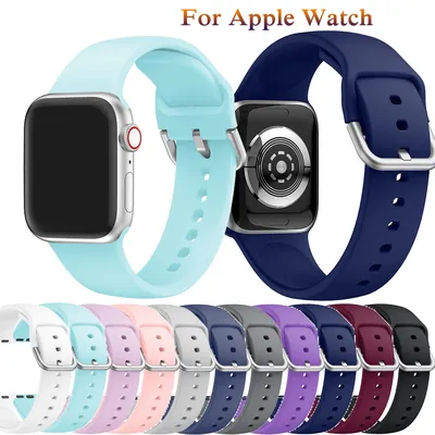 Bracelets en silicone pour Apple Watch 40mm 44mm 38mm 42mm bracelet de montre intelligente de
