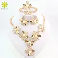 Simulé perle bijoux ensembles pour femmes cristal collier boucles d'oreilles ensemble perles
