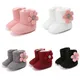 Bottes chaudes tricotées en fourrure pour bébés filles et garçons bottes d'hiver à semelle souple