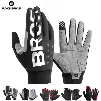 ROCKBROS – gants de cyclisme pour hommes et femmes en molleton thermiques Anti-eau coupe-vent