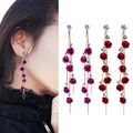 Boucles d'oreilles pendantes pétales de rose pour femmes boucles d'oreilles pendantes à long