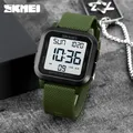 SKMEI-Montre de sport électronique pour homme carré compte à rebours réveil LED étanche