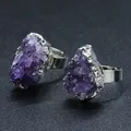 Bague en améthyste naturelle anneau irrégulier pour la fabrication de bijoux accessoires de bague