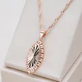 Collier à pendentif en or Rose pour femmes luxe Kinel fleur de cristal Zircon naturel bijoux