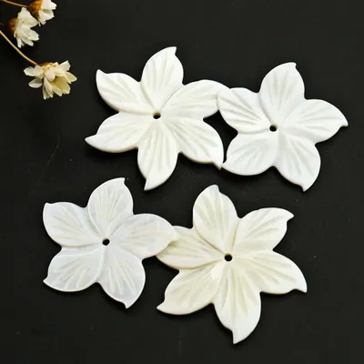 Breloques en nacre pour bijoux coquille naturelle fleur de jasmin pendentif sculpté bricolage