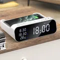 Horloge numérique intelligente avec chargeur sans fil 15W Bluetooth haut-parleur LED horloge